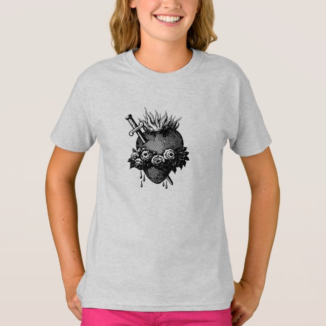 Helig hjärta Mary T Shirt (Framsida)