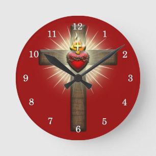 Helig hjärtat av Jesus Kor Rund Klocka