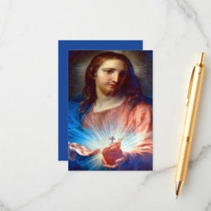 Helig hjärtat av Jesus med bön Tilläggskort