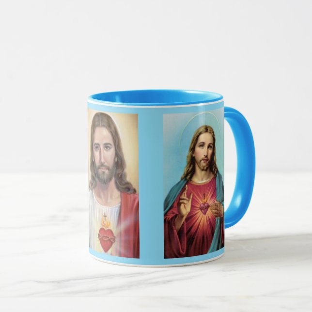 Helig Hjärtat från Jesus blåkafé Kopp Mugg (Framsida höger)