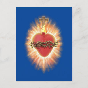 Helig Hjärtat i Jesus blåkort Helg Vykort