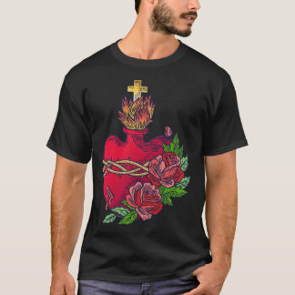 Helig Hjärtat i Jesus katolska konst Traditional L T Shirt