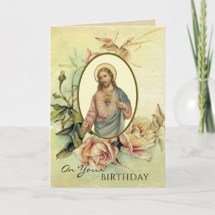 Helig Hjärtat i Jesus Religiösa Rosor Kort