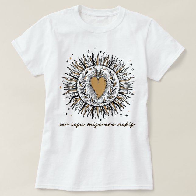 Helig Hjärtat i Jesus traditionella katoliska T Shirt (Design framsida)