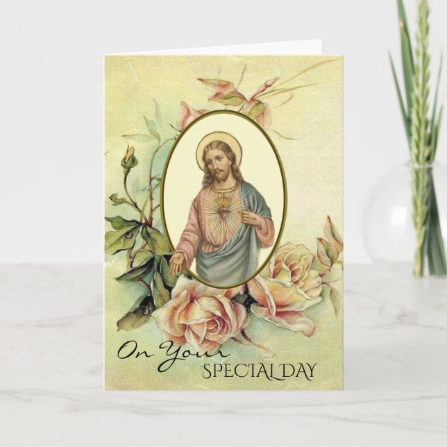 Helig Hjärtat Jesus Ro Speciella dagen Kort (Framsida)