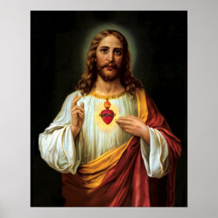 Helig Hjärtat of Jesus Traditional Poster