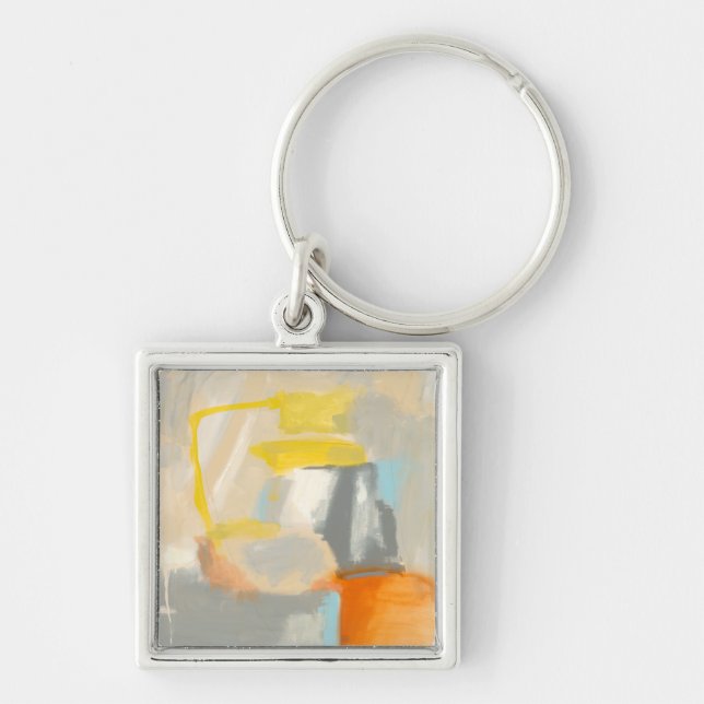 HELIG I FYRKANTIG SILVERFÄRGAD NYCKELRING (Framsidan)