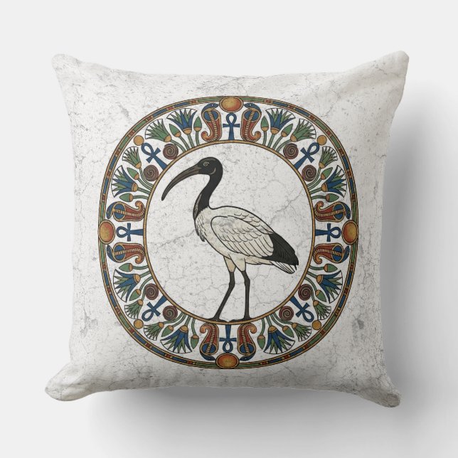 Helig Ibis av Thoth: Vishetens Gud i Antikens Egyp Kudde (Framsida)
