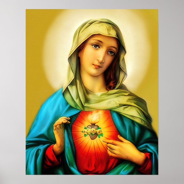 Helig Immaculate Heart of Virgin Mary Poster (Framsidan)