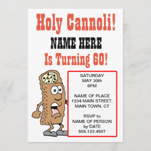 Helig inbjudan Cannoli roterande för 60 party