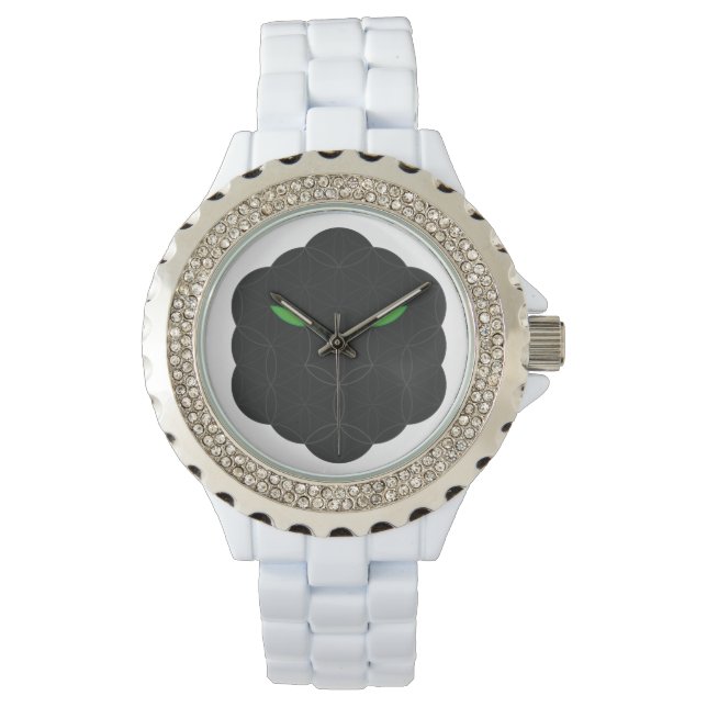 Helig Jaguar-Ansikte av Life, Black. Armbandsur (Framsida)