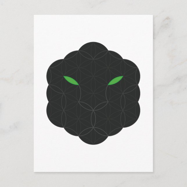 Helig Jaguar-Ansikte av Life, Black. Vykort (Framsida)