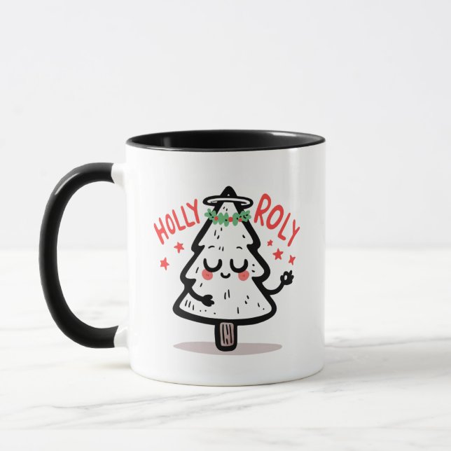 Helig Jul-rolly Mug – Söt Mediterande Träd  Mugg (Vänster)