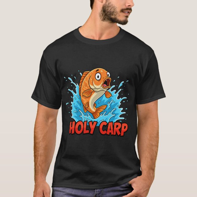 Helig Karp Rollig Fisk Puns Design T Shirt (Framsida)