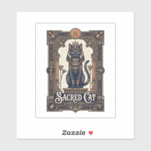 Helig Katt Katt Antikken Egypten Vintage Vektor Ar Klistermärken