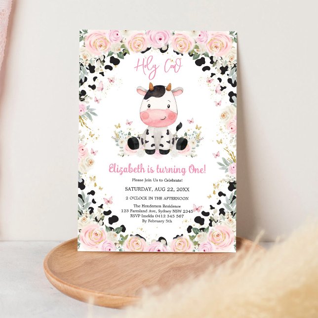 Helig Ko Födelsedagsinbjudan Inbjudningar (Skapare uppladdad)
