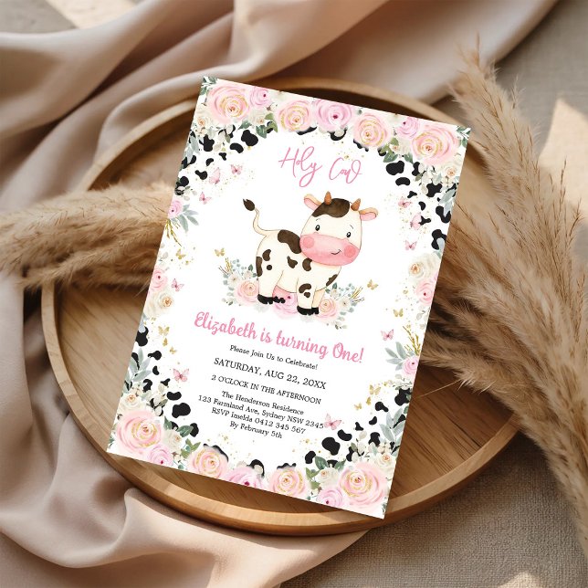 Helig Ko Födelsedagsinbjudan Inbjudningar (Skapare uppladdad)
