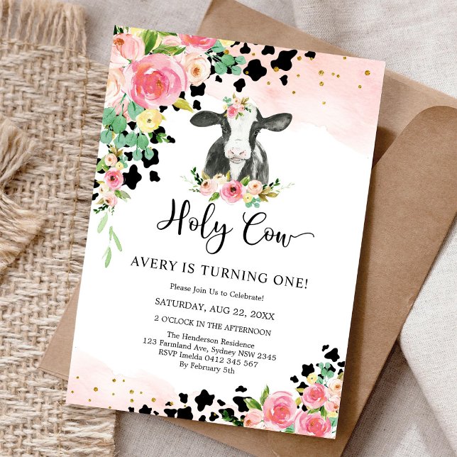 Helig ko födelsedagsinbjudan inbjudningar (Skapare uppladdad)