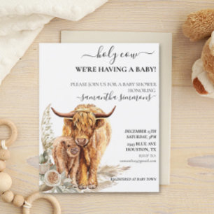 Helig ko Highland kalv Baby Shower Boho Budget