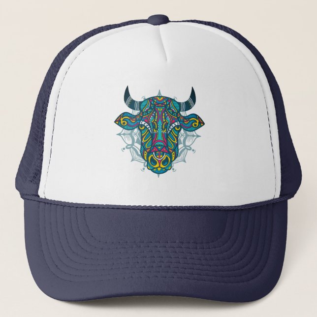 Helig Ko Hippie Mandala Design Keps (Framsida)