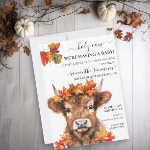 Helig ko Höst Höst Highland Kalv Baby Shower Inbjudningar