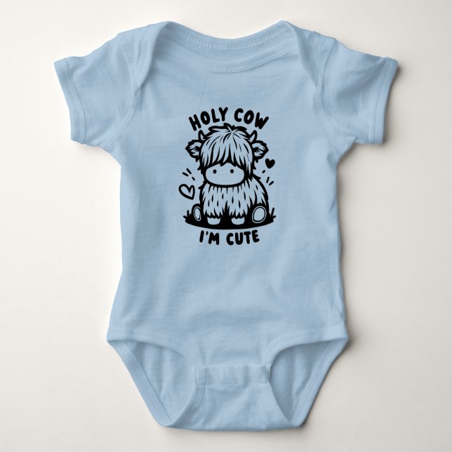 Helig Ko Jag Är Söt för Baby Bliss T Shirt (Framsida)