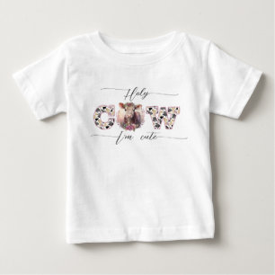 Helig Ko Jag Är Söt Rosa Baby T-Shirt