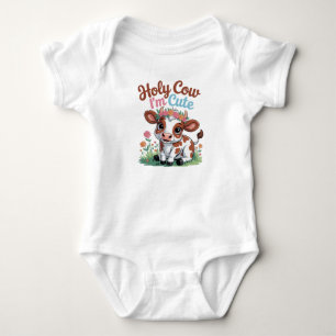 Helig Ko Jag Är Söt – Tecknad Design För Bebis Ko T Shirt