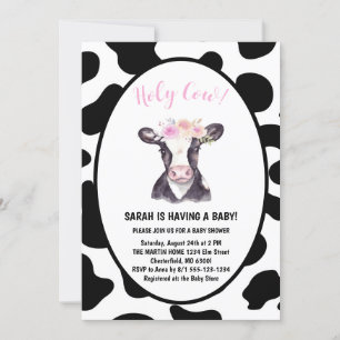 Helig Ko Könsbestämmande Baby Shower Inbjudan