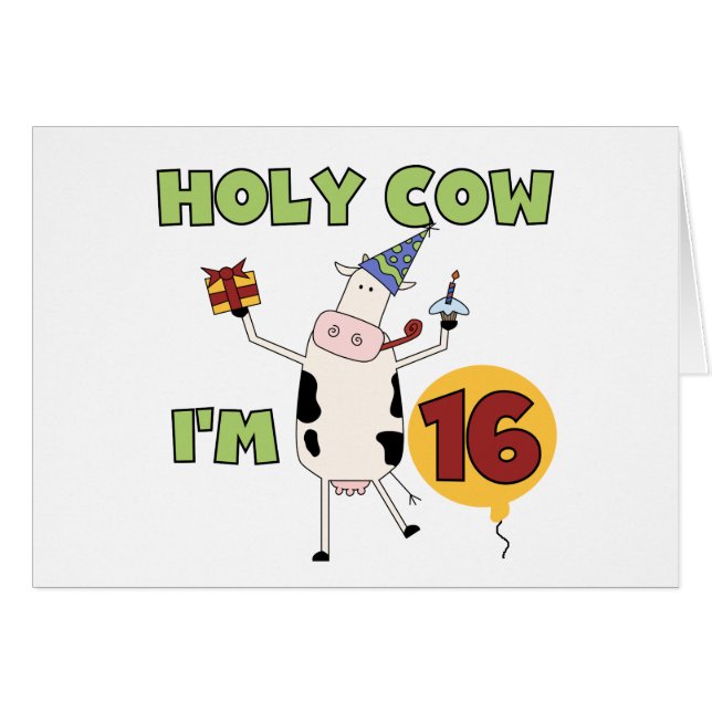 Helig ko mig förmiddag 16 Tshirts och gåvor Hälsningskort (Framsidan Horizontal)