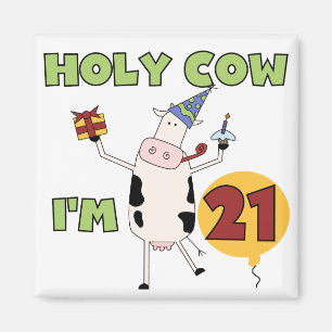Helig ko mig förmiddag 21 födelsedagTshirts och Magnet