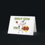 Helig ko mig förmiddag 80 födelsedagT-tröja och Kort<br><div class="desc">Text läser "den heliga kon mig förmiddag 80" på 80th födelsedagT-tröja,  muggar,  cards,  knäppas,  magneter,  portofrimärken,  och andra 80th födelsedagdräkt och gåvor med en gullig tecknad skrämmer i ett partyhattinnehav en födelsedaggåva och en födelsedagmuffin!</div>
