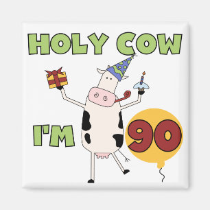 Helig ko mig förmiddag 90 födelsedagTshirts och Magnet