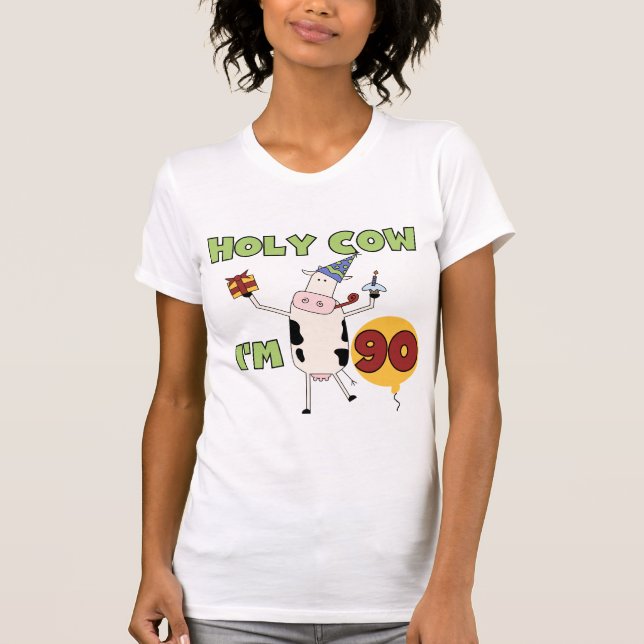 Helig ko mig förmiddag 90 födelsedagTshirts och Tee (Framsida)