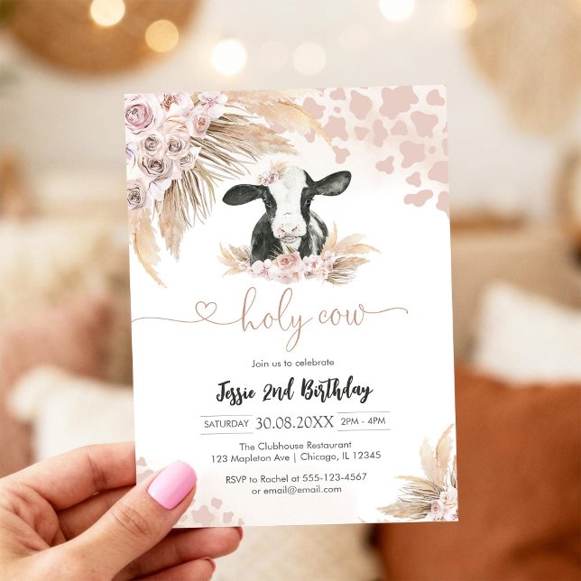 Helig Ko Pampas Baby Shower Inbjudan (Skapare uppladdad)