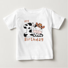 Helig ko pojke 1-års födelsedagsfest baby t-shirt
