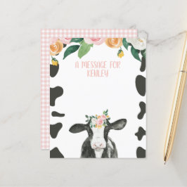 Helig ko rosa Gingham blommig tidskapsel meddeland