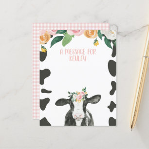 Helig ko rosa Gingham blommig tidskapsel meddeland