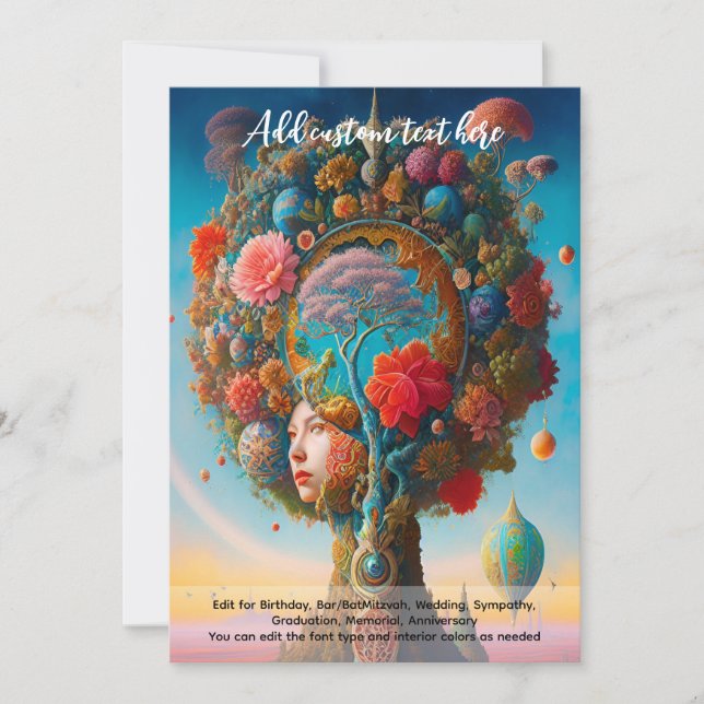 Helig konst Mystiska Livets träd Andlig drömmare Inbjudningar (Framsida)