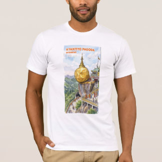 Helig Kyaiktiyo Pagoda Golden Rock Myanmar Illustr T Shirt