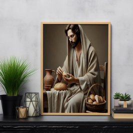 Helig-lagen Jesus Breaking Bread Poster