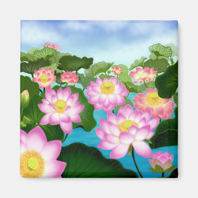 Helig Lotus Flowers Magnet (Framsidan)