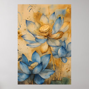Helig lotus (Nelumbo nucifera), en ikonisk vattenv Poster
