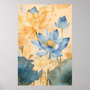 Helig lotus (Nelumbo nucifera), en ikonisk vattenv Poster