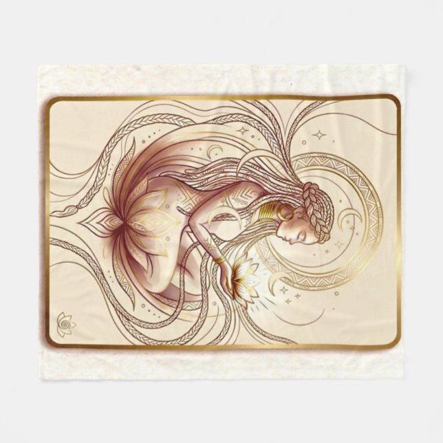 Helig Lotusgudinna Andlig  Fleecefilt (Framsidan (Horisontell))