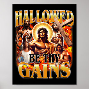 Helig Må Vara Dina Vinster Vintage Roligt Gym Meme Poster