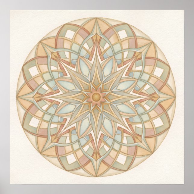 Helig Mandala Inre Harmoni Andlig Väggkonst (Framsidan)