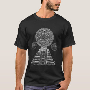 Helig Mayan Aztec Calendar Pyramid Helig Geometr T Shirt