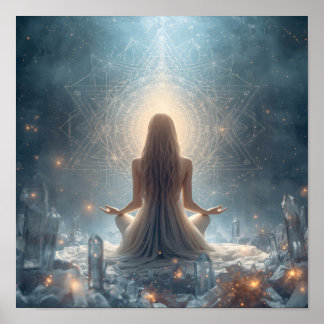 Helig meditationskristall-helgedom poster