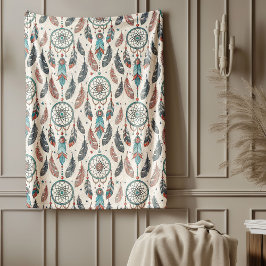 Helig Native Textile timless Tribal dreamcatcher Fleecefilt